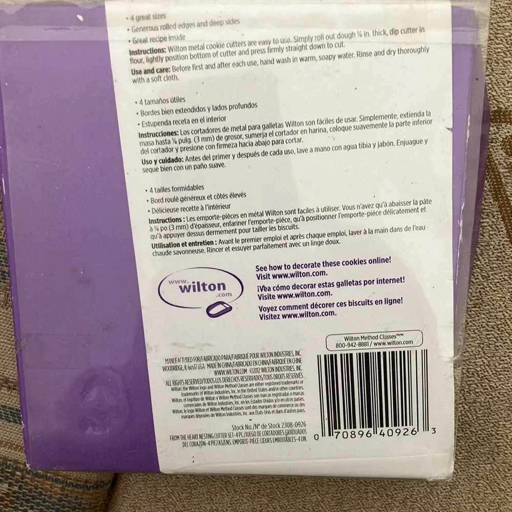 Wilton cookie cutters set of 4